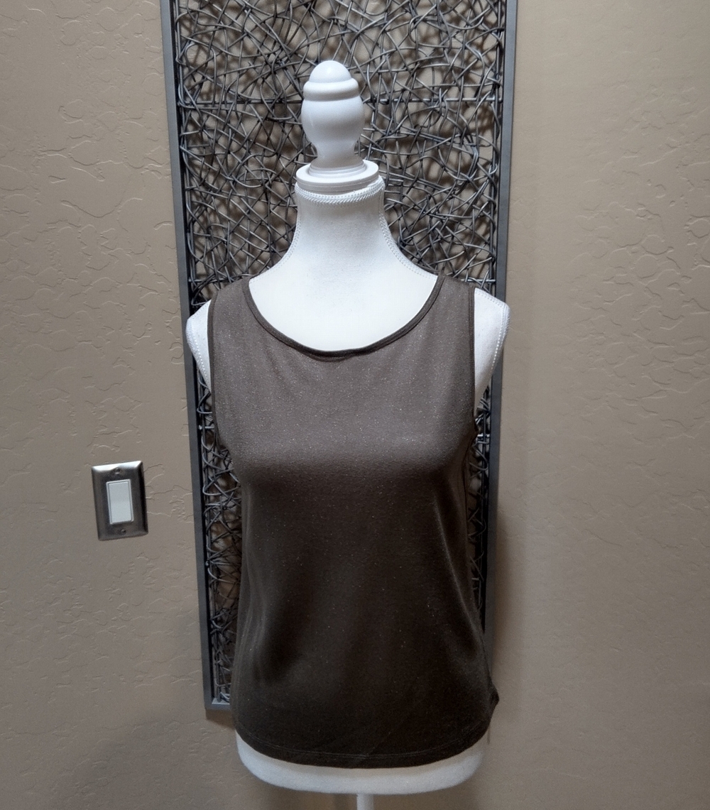 Ann Taylor Olive Shimmer Sleeveless Tank